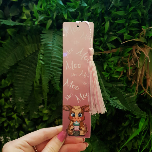 Moo Shake Cow Metal Bookmark
