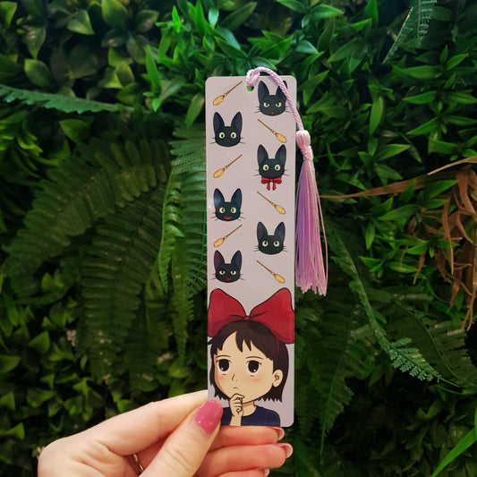 Magical Cat and Bow Metal Bookmark