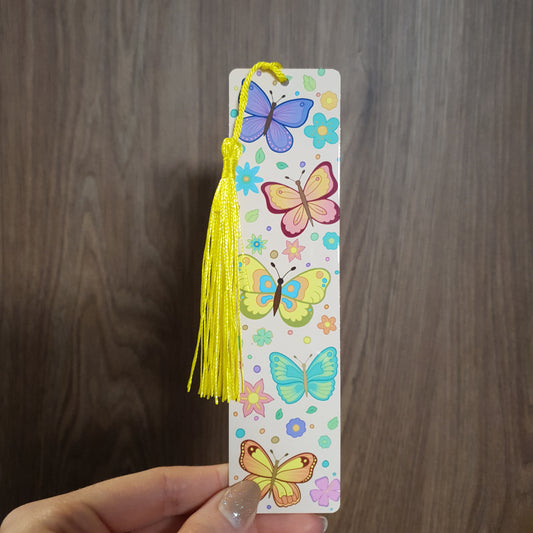 Pastel Butterflies and Flowers Metal Bookmark