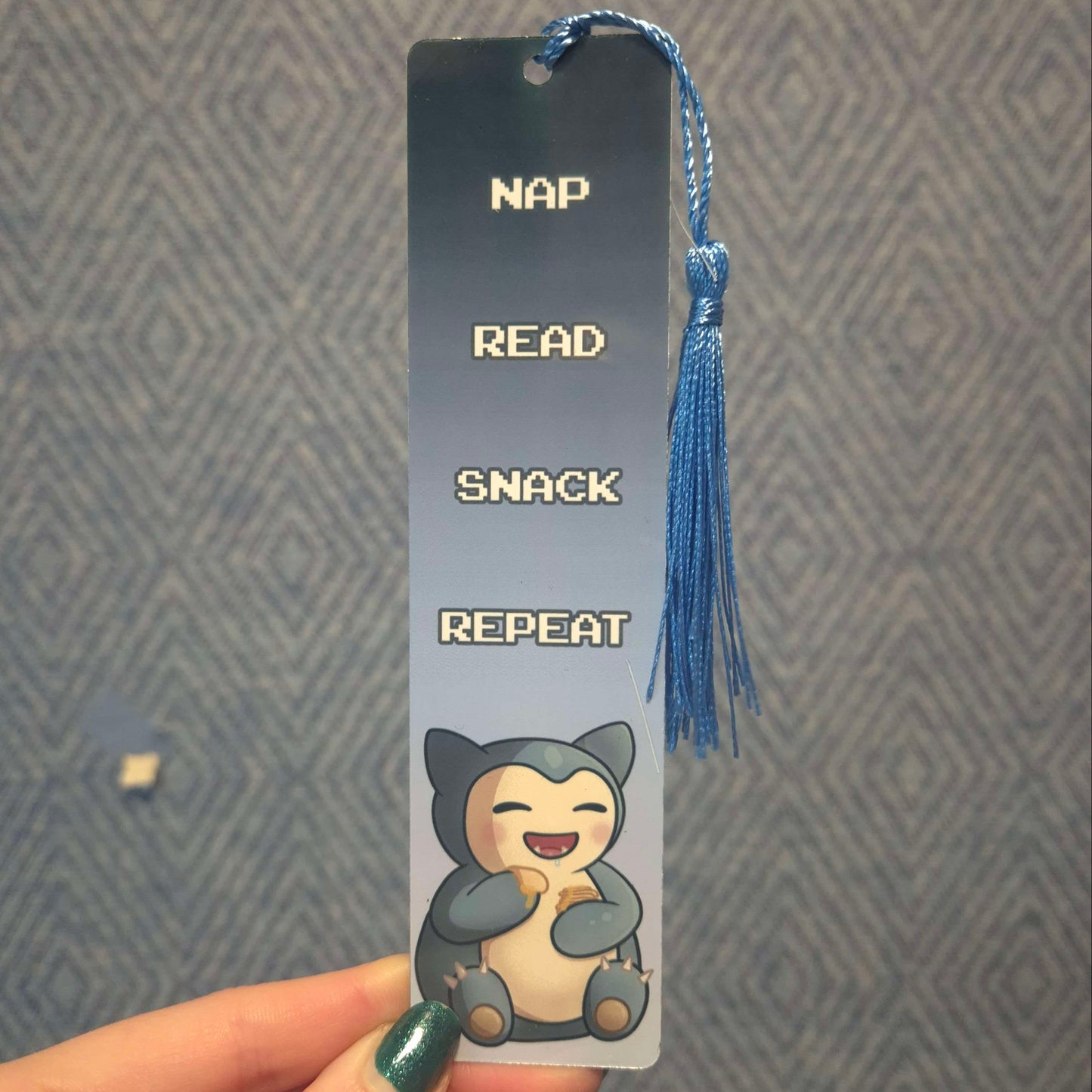 Nap, Read, Snack, Repeat. Metal Bookmark