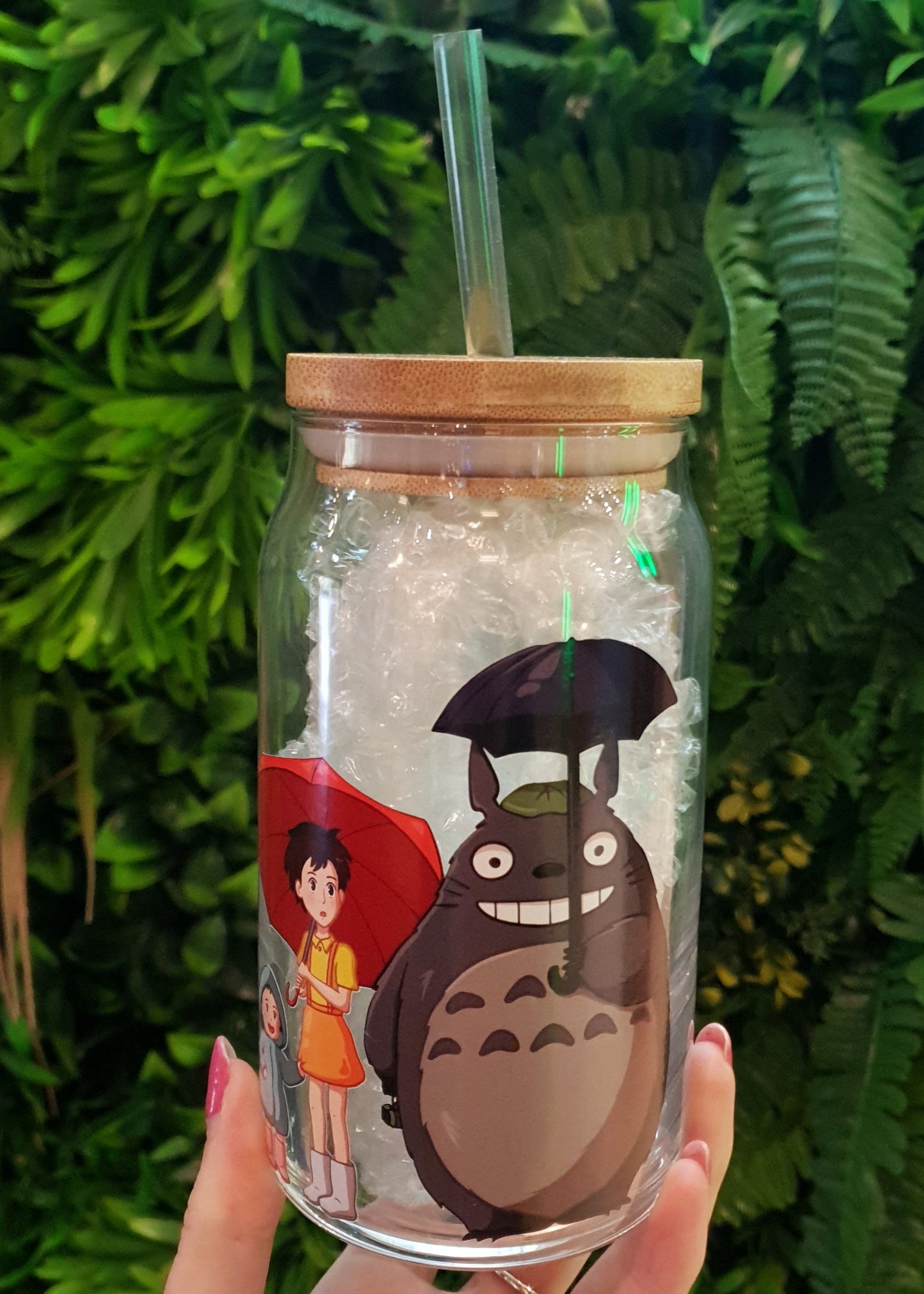 ☔ Forest Friends – 16oz Glass Tumbler