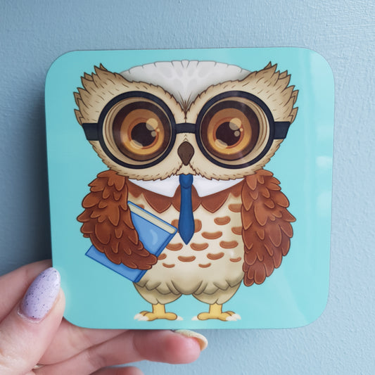 🦉 Mr. Wiseman Owl – Coaster