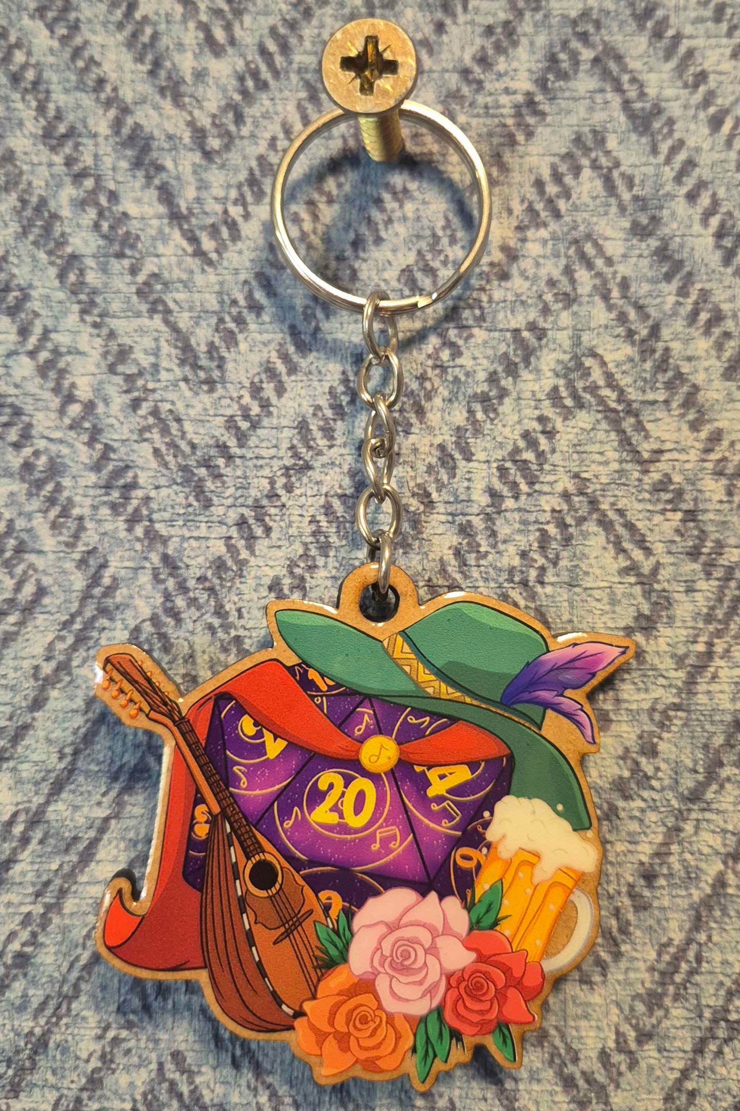 🎲 Bard Crit Wooden Keyring