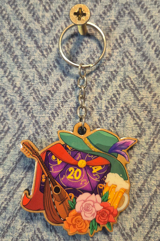 🎲 Bard Crit Wooden Keyring