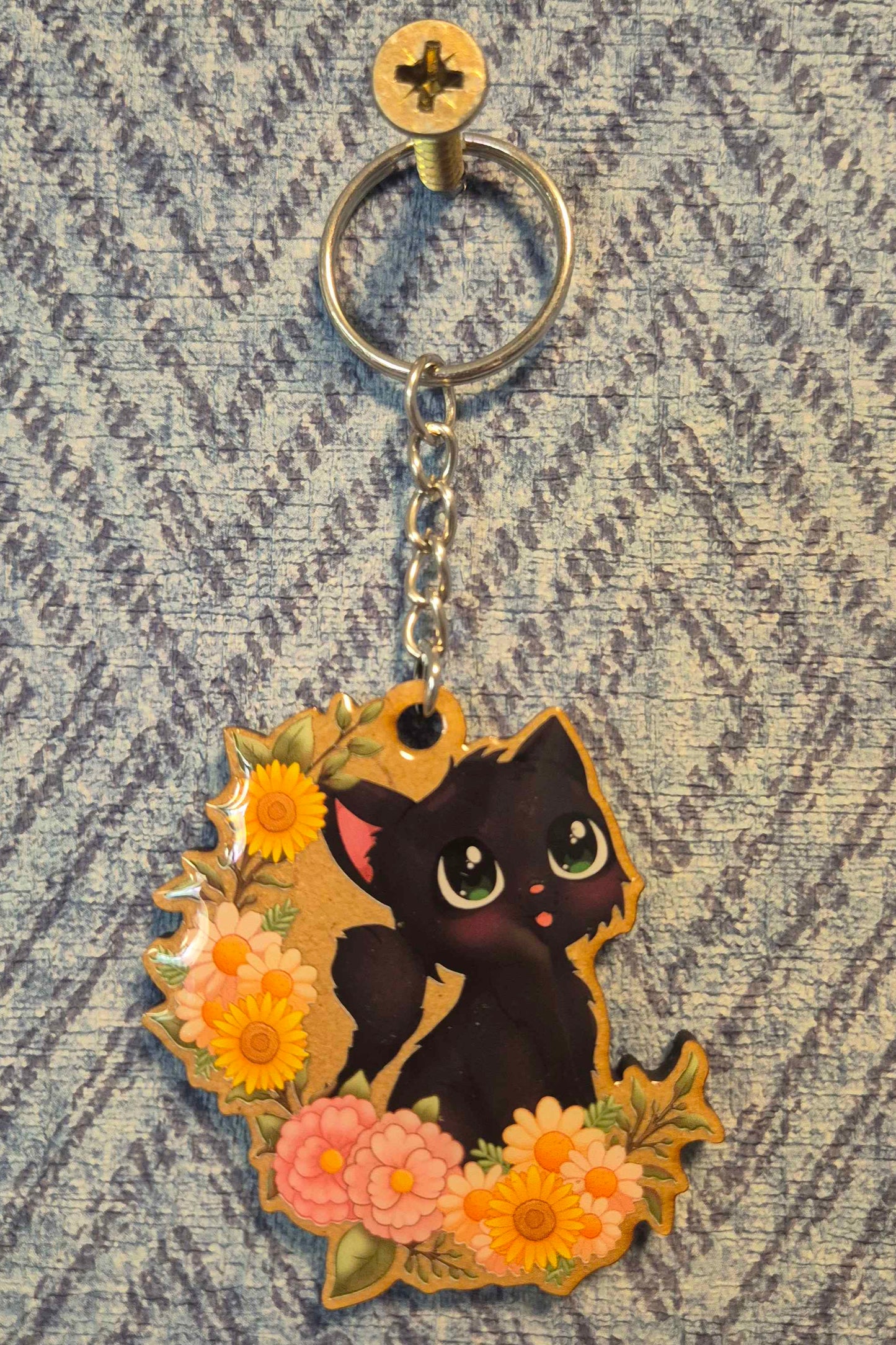 🌸 Lucky’s Garden Wooden Keyring