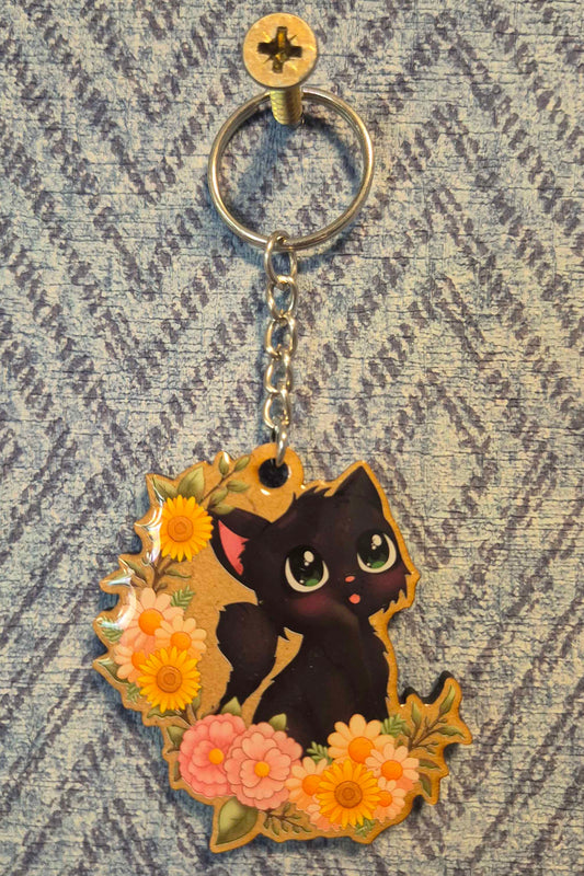 🌸 Lucky’s Garden Wooden Keyring