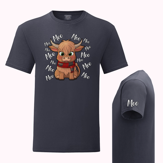 “Moo” Scottish Cow T-Shirt – Limited Edition!